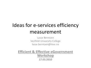 Ideas for e-services efficiency measurement