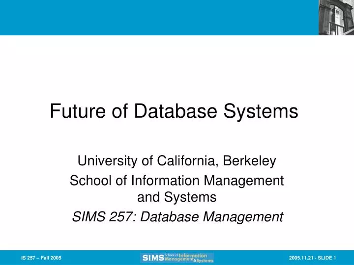 future of database systems