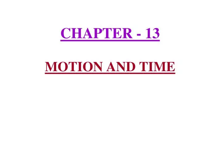 chapter 13 motion and time
