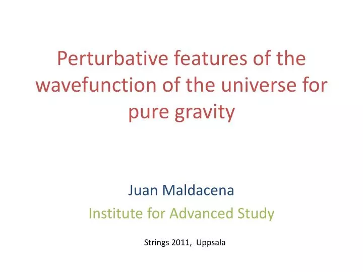 perturbative features of the wavefunction of the universe for pure gravity