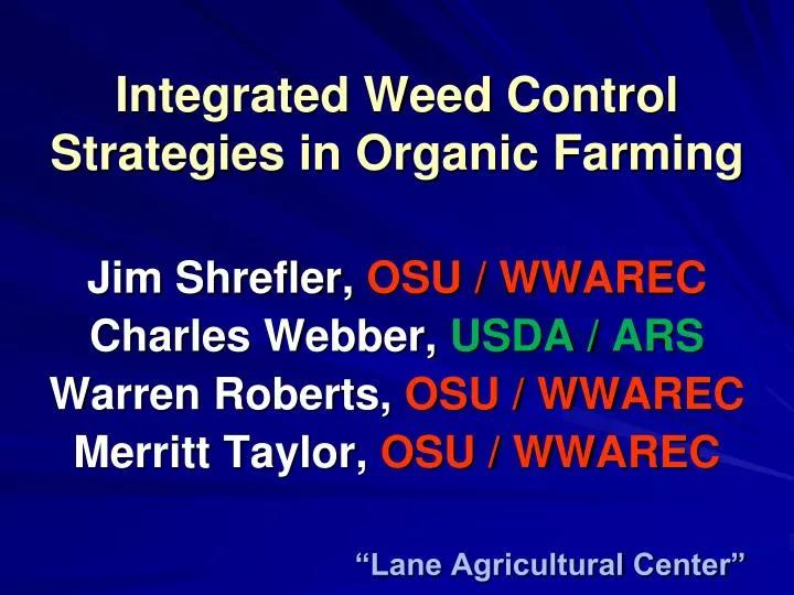 integrated weed control strategies in organic farming