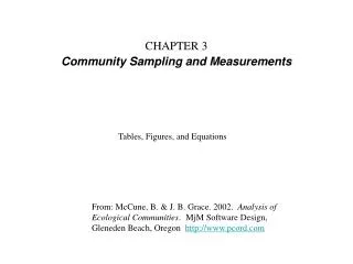 CHAPTER 3 Community Sampling and Measurements
