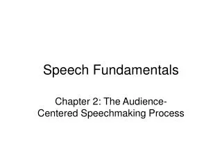 Speech Fundamentals