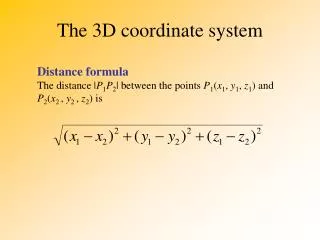 The 3D coordinate system