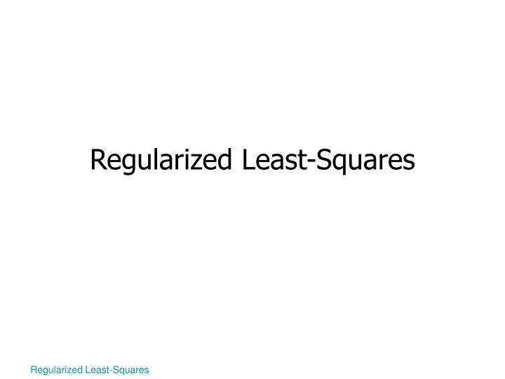 regularized least squares