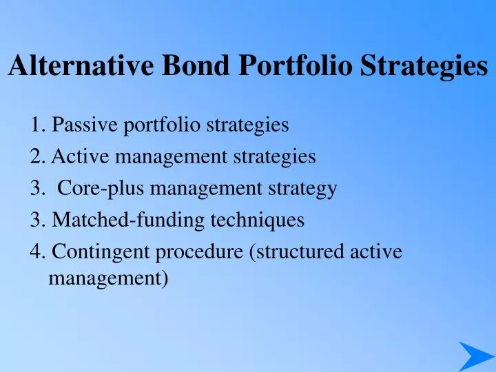 alternative bond portfolio strategies