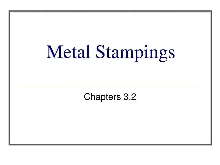 metal stampings
