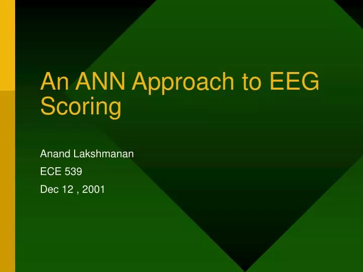 an ann approach to eeg scoring