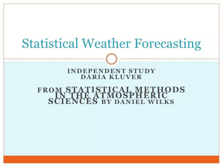 statistical weather forecasting