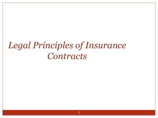 Legal Principles of Insurance Contracts