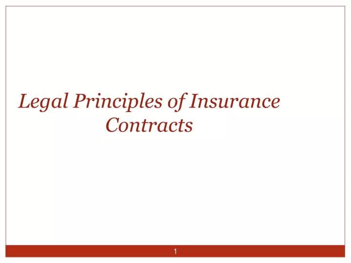 legal principles of insurance contracts