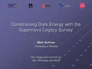 Constraining Dark Energy with the Supernova Legacy Survey