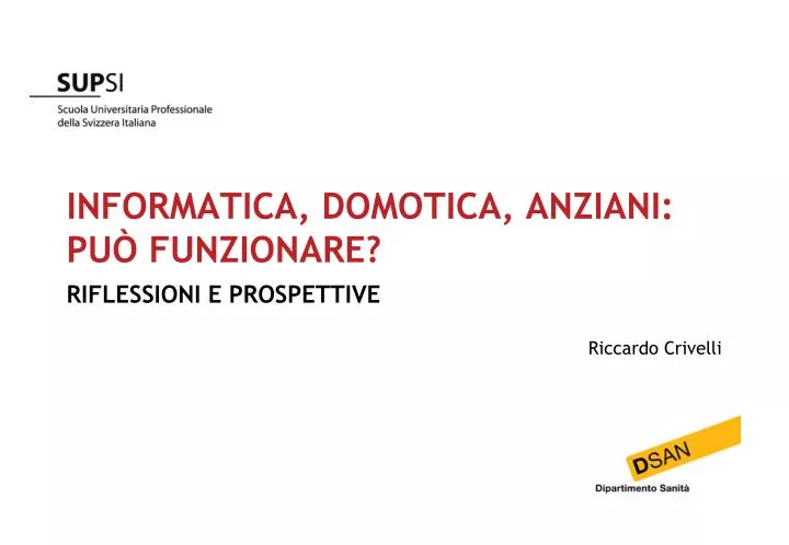 informatica domotica anziani pu funzionare