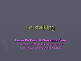 Lo stalking