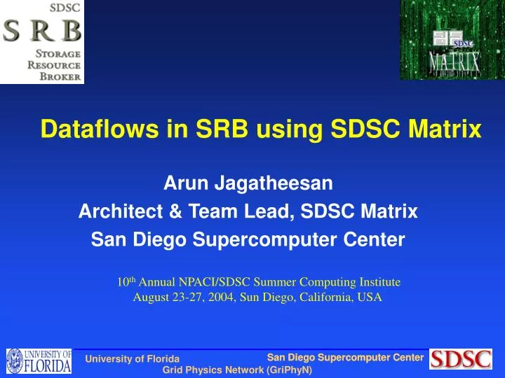 dataflows in srb using sdsc matrix