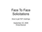 Face To Face Solicitations