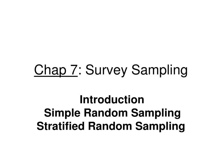 chap 7 survey sampling