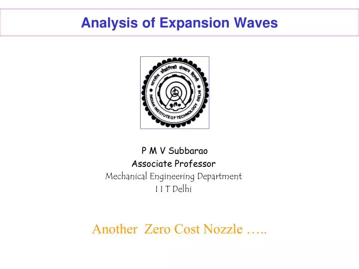 analysis of expansion waves