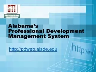 Alabama’s Professional Development Management System