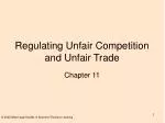 Regulating Unfair Competition and Unfair Trade