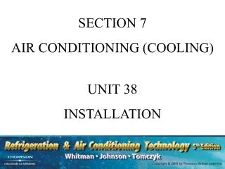 SECTION 7 AIR CONDITIONING (COOLING) UNIT 38 INSTALLATION