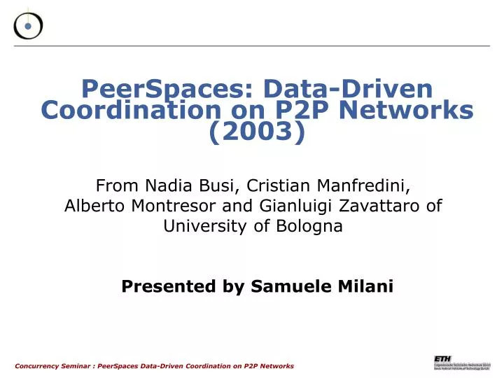 peerspaces data driven coordination on p2p networks 2003