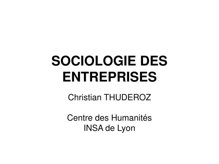 sociologie des entreprises
