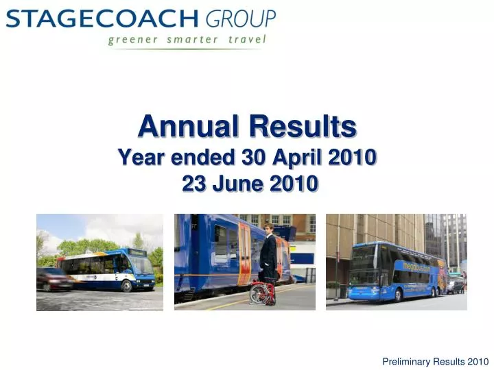 annual results year ended 30 april 2010 23 june 2010