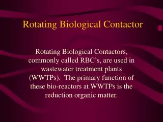 Rotating Biological Contactor