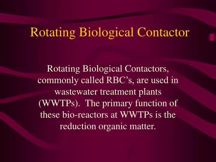 rotating biological contactor