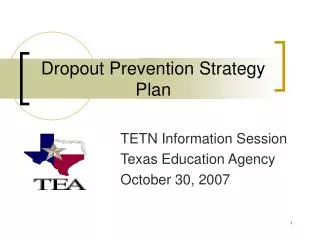 Dropout Prevention Strategy Plan