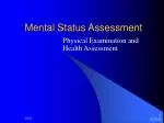 Mental Status Assessment - slide 1