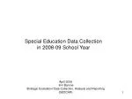Special Education Data Collection in 2008-09 School Year