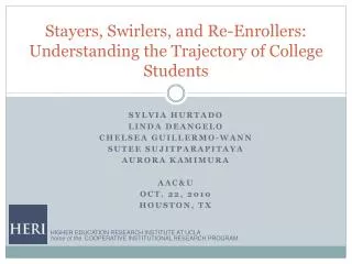 Stayers, Swirlers, and Re-Enrollers: Understanding the Trajectory of College Students