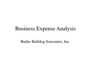 Business Expense Analysis