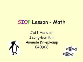 S I O P Lesson - Math