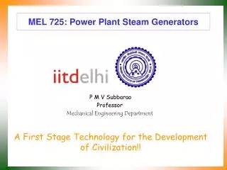 MEL 725: Power Plant Steam Generators