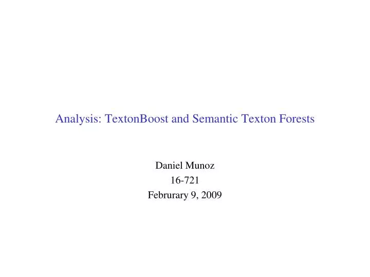 analysis textonboost and semantic texton forests