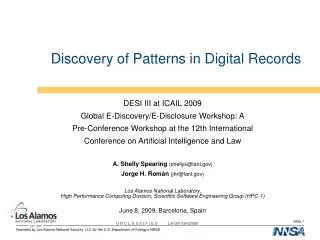 Discovery of Patterns in Digital Records