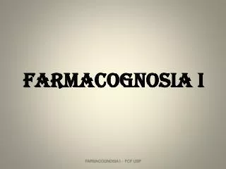 farmacognosia i