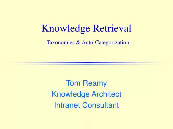 knowledge retrieval taxonomies auto categorization