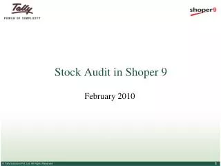 Stock Audit in Shoper 9