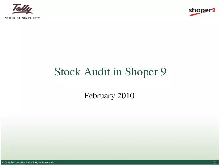 stock audit in shoper 9