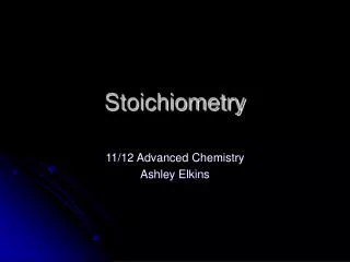 Stoichiometry