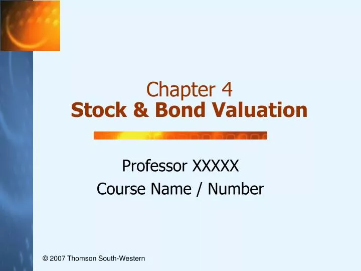 chapter 4 stock bond valuation