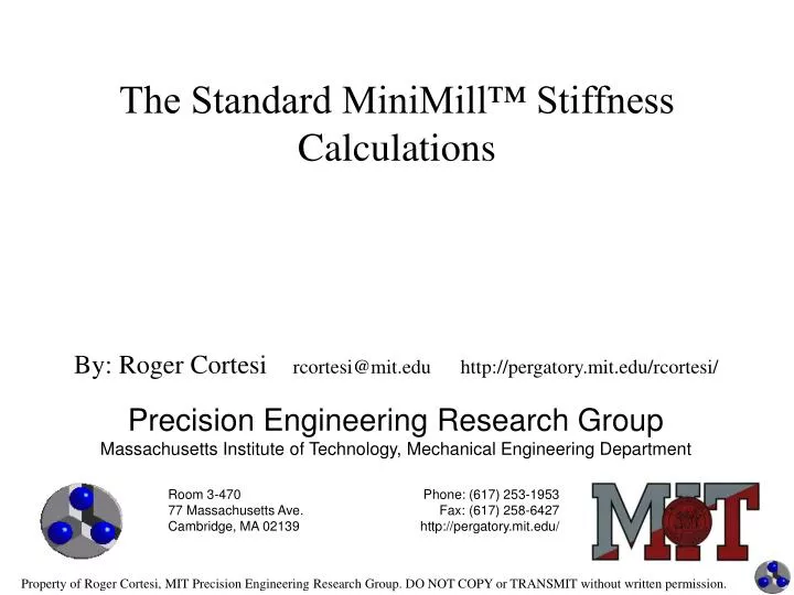 the standard minimill stiffness calculations