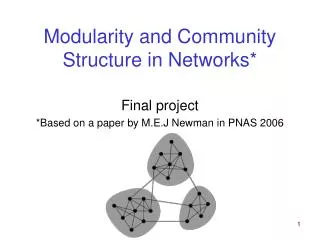 Modularity and Community Structure in Networks*