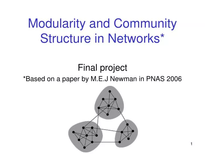 modularity and community structure in networks