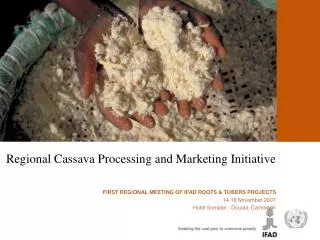 Contribution of the PDRT to marketing cassava and cassava products in Benin COMMUNICATION PRESENTED BY Eric Patric TETE