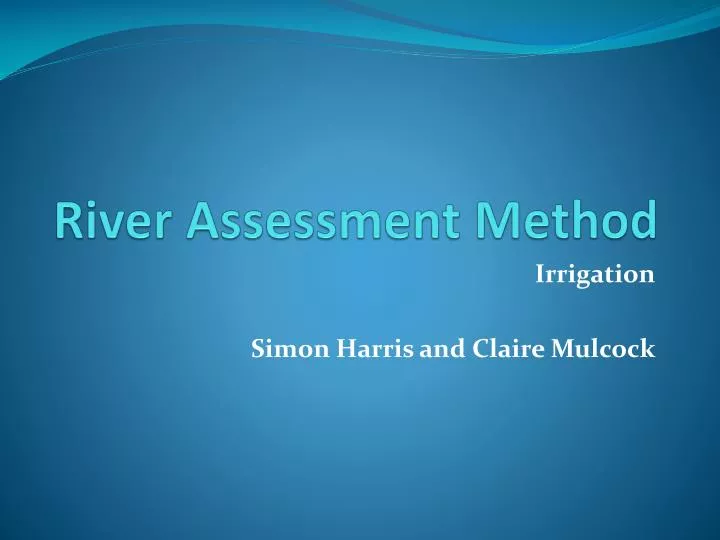 river assessment method